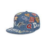 Gorra New Era MLB All Over Logo Denim 9FIFTY Snapback