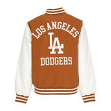 LA DODGERS MLB TEAM WORDMARK BROWN BOMBER JACKET CABALLERO