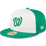 Gorra 59FIFTY del Día de San Patricio 2024 de los Washington Nationals de New Era - Blanco / Verde