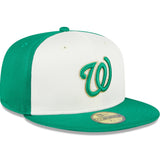 Gorra 59FIFTY del Día de San Patricio 2024 de los Washington Nationals de New Era - Blanco / Verde