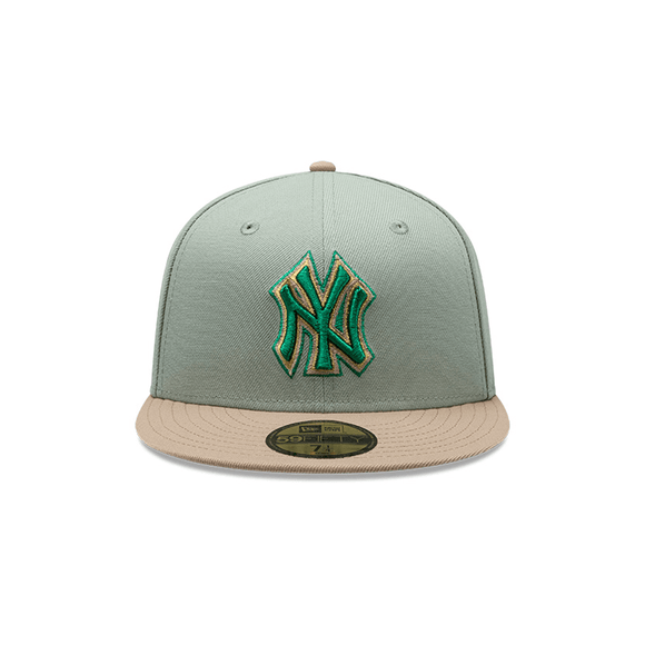 Gorra New York Yankees MLB Green Camel 59FIFTY Cerrada Blanca