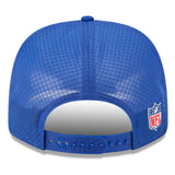 Gorra de camionero ajustable New Era Royal New York Giants 2025 Sideline 9SEVENTY