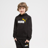 ESS+ 2 Col Big Logo Hoodie Puma Black-tangerine