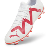 Tachon Deportivo Puma Future Play FG/AG Blanco - Fire Orchid Para Caballeros
