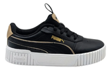 Tenis Puma Carina 2.0 Negro y Dorado Infantiles