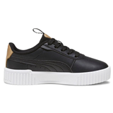 Tenis Puma Carina 2.0 Negro y Dorado Infantiles