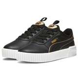 Tenis Puma Carina 2.0 Negro y Dorado Infantiles