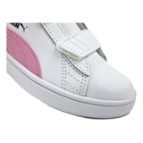 Tenis Puma Smash V2 L V PS Blanco y Rosa Infantiles