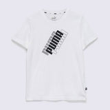 Tshirt Puma Power White Logo Tee Juvenil