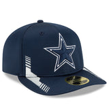 Gorra New Era Navy Dallas Cowboys 2021 NFL Sideline Home Low Profile 59FIFTY